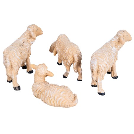 Set de 4 ovejas de resina para pesebre serie 21-25cm