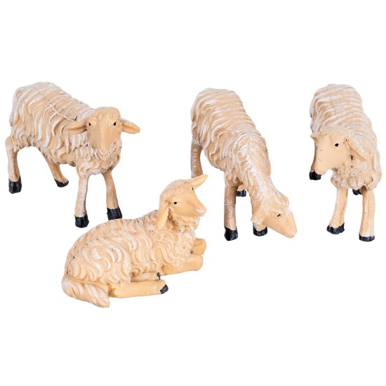 Set of 4 sheep for nativity scene series 21-25cm for Mondo Presepi nativity scene