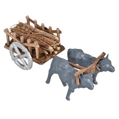 Carretto con buoi carico di legna per presepe Mondo Presepi 2