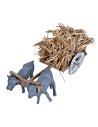 Cart with oxen loaded with straw for nativity scene