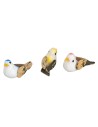 Set of three colored birds 3 cm for nativity scene Mondo Presepi