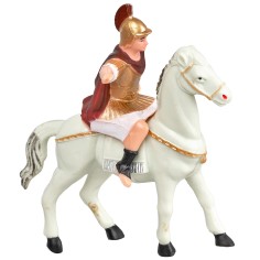 Soldato romano a cavallo cm 11h per presepe Mondo Presepi