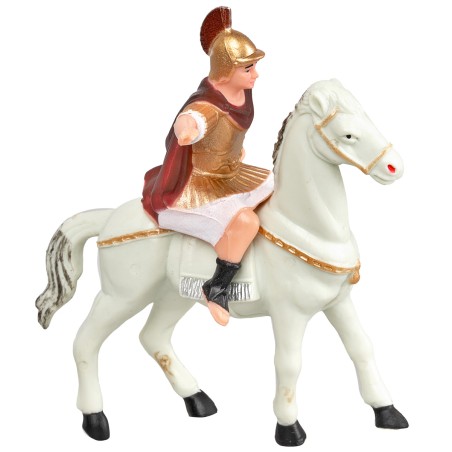 Soldato romano a cavallo cm 11h per presepe Mondo Presepi