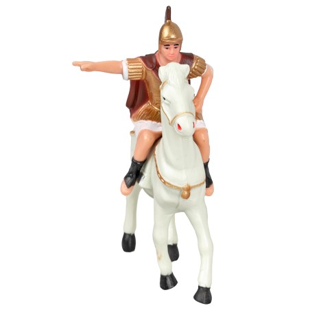 Soldato romano a cavallo cm 11h per presepe Mondo Presepi
