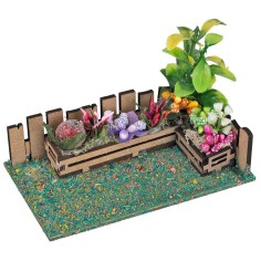 Orto con recinzione in legno e verdure cm 7x12x6,5 h per 2