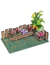 Garden with fence and plants for 8-10 cm nativity scenes
