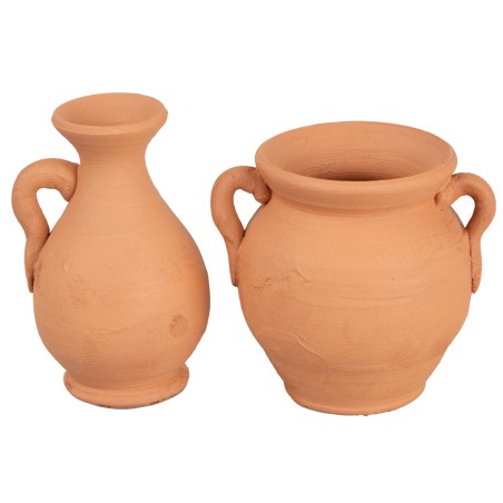 Juego de 2 ánforas de terracota de 6 cm de altura para belén Mondo Presepi