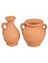 Set de 2 ánforas de terracota cm 6 h