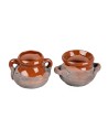 Set of 2 glazed clay pots 2.2cm