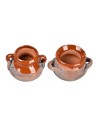 Set of 2 glazed clay pots 2.2cm
