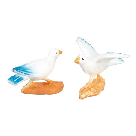 Set of two pigeons 2.50 cm for nativity scene Mondo Presepi