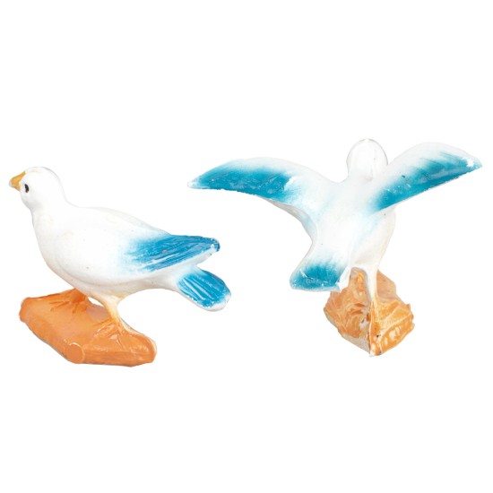 Set of two pigeons 2.50 cm for nativity scene Mondo Presepi