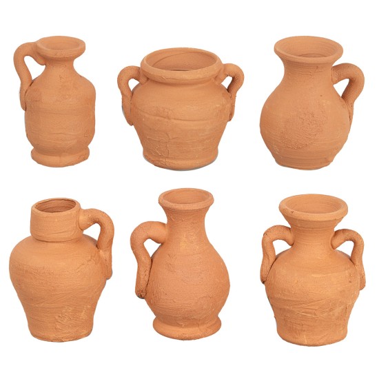 Conjunto de 6 ánforas de terracota de 3,3 cm para belén Mondo Presepi