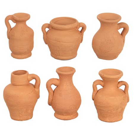 Set 6 anfore in terracotta cm 3,3 per presepe Mondo Presepi