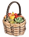 Cesto in vimini con frutta e verdura h 4,2x4x6,2 cm per presepe