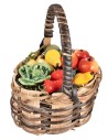 Wicker basket with fruit and vegetables h 4.2x4x6.2 cm
