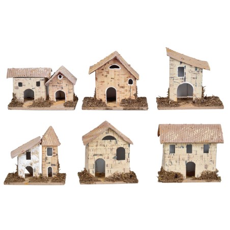 Set of six nativity scene houses 7.8x5.5x7.5 cm for nativity scene Mondo Presepi