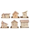 Set of six nativity scene houses 7.8x5.5x7.5 cm for nativity scene Mondo Presepi