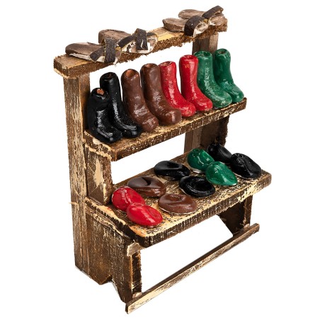 Banco del calzolaio h 7,5x5x10 cm per presepe Mondo Presepi