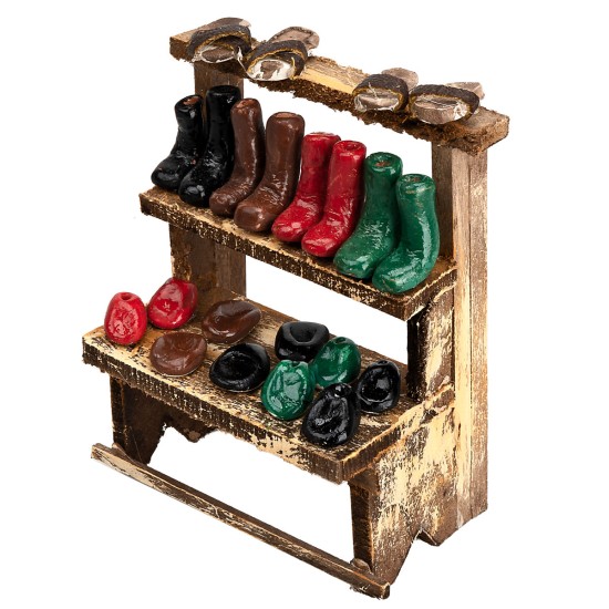Banco del calzolaio h 7,5x5x10 cm per presepe Mondo Presepi
