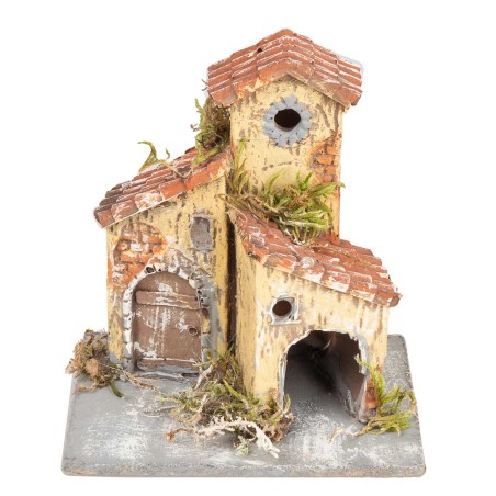 Resin house for nativity scene h 9.8x8x10.5 cm for Mondo nativity scene