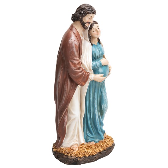 San Giuseppe e Maria incinta 20 cm per presepe Mondo Presepi