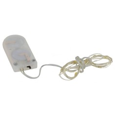 10 micro led de luz blanca cálida con pilas incluidas longitud