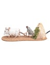 Farmer with oxen and plow in motion 10 cm for nativity scene