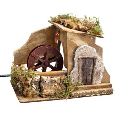 Working water mill 19.5x15.5x14 cm h for Mondo nativity scene