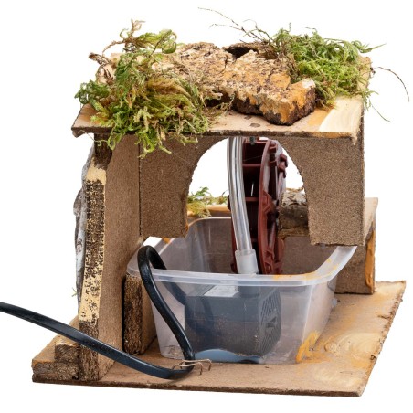 Working water mill 19.5x15.5x14 cm h for Mondo nativity scene