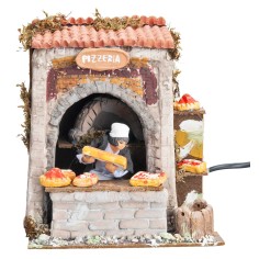 Pizza maker 10 cm moving with working light for nativity scene