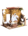 Mujer con gallinas 10 cm en movimiento cm 17x14x14,5 h