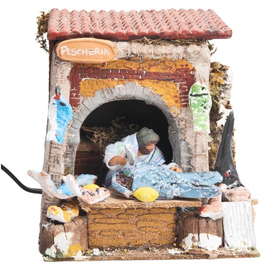 Vendedor de pescado 10 cm en movimiento con luz funcionando