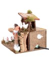 Campesina con gallinas 10 cm en movimiento cm 17x14x14 h para