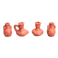 Conjunto de 4 ánforas de terracota de 4 cm para belén Mundo Belenes