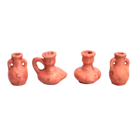 Conjunto de 4 ánforas de terracota de 4 cm para belén Mundo Belenes