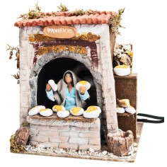 Baker 10 cm in motion with working light for nativity scene
