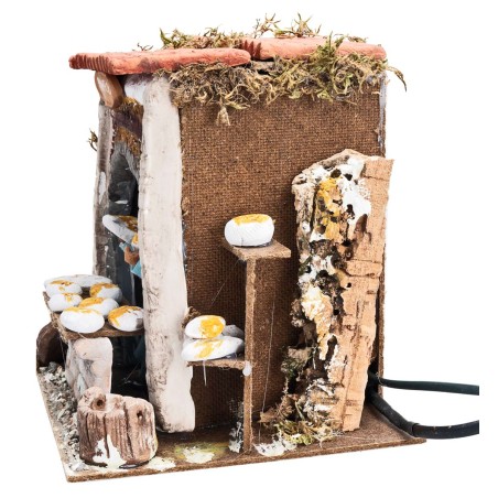 Baker 10 cm in motion with working light for nativity scene