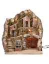Pesebre iluminado con fuente cm 40x30x40 h