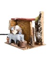 Contadino con asino 10 cm in movimento per presepe Mondo Presepi