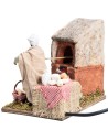 Fornaio con fuoco 12 cm in movimento e fuoco per presepe Mondo