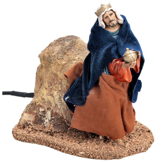 Set of three moving Wise Men 13 cm for nativity scene Mondo Presepi