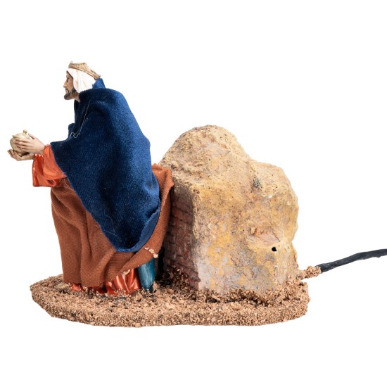 Set of three moving Wise Men 13 cm for nativity scene Mondo Presepi