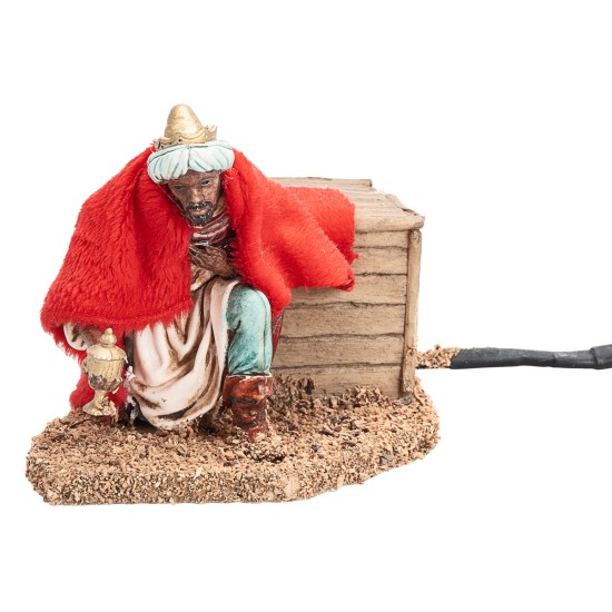 Set tre Re Magi in movimento 13 cm per presepe Mondo Presepi