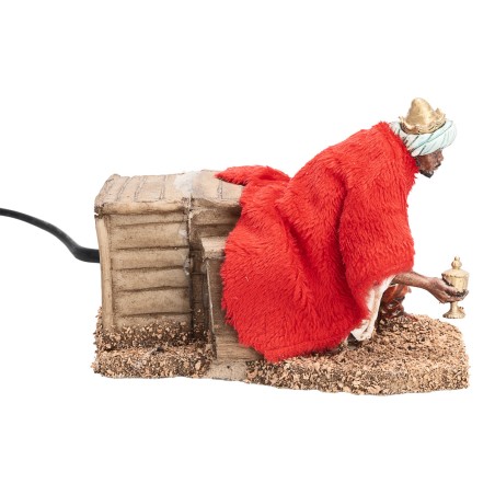 Set of three moving Wise Men 13 cm for nativity scene Mondo Presepi