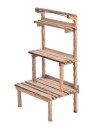 Wooden display bench with multiple shelves cm 10x7x18.3 h