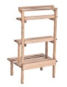 Wooden display bench with multiple shelves cm 10x7x18.3 h