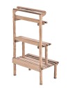 Wooden display bench with multiple shelves cm 10x7x18.3 h