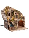 Presepe illuminato con cascata cm 33x27x40 h per presepe Mondo