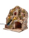 Illuminated nativity scene with waterfall cm 33x27x40 h for Mondo nativity
